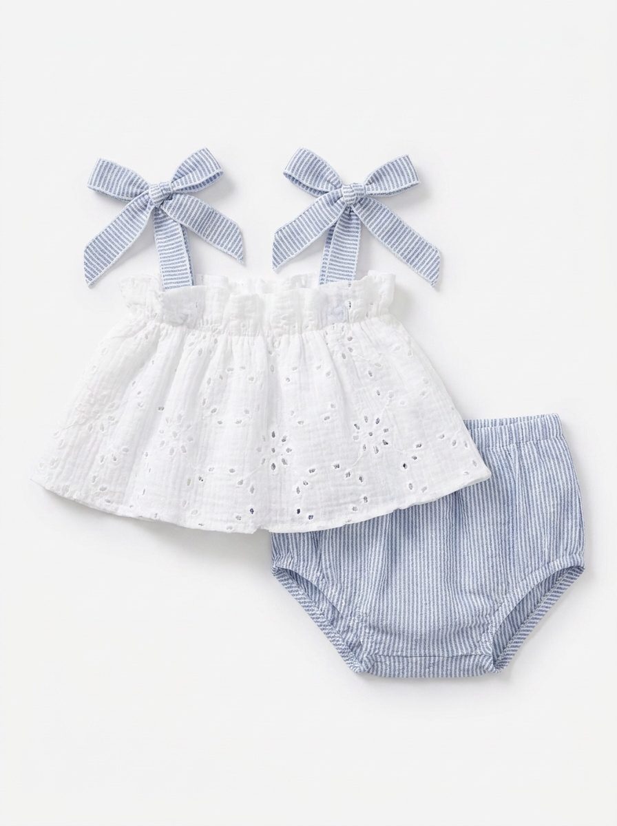 Broderie Top and Striped Bloomers, view 2