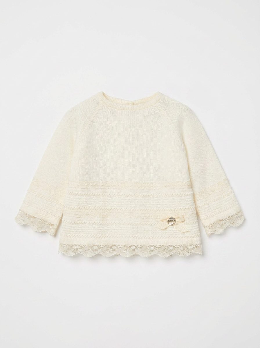 Lace Trim Knit Sweater
