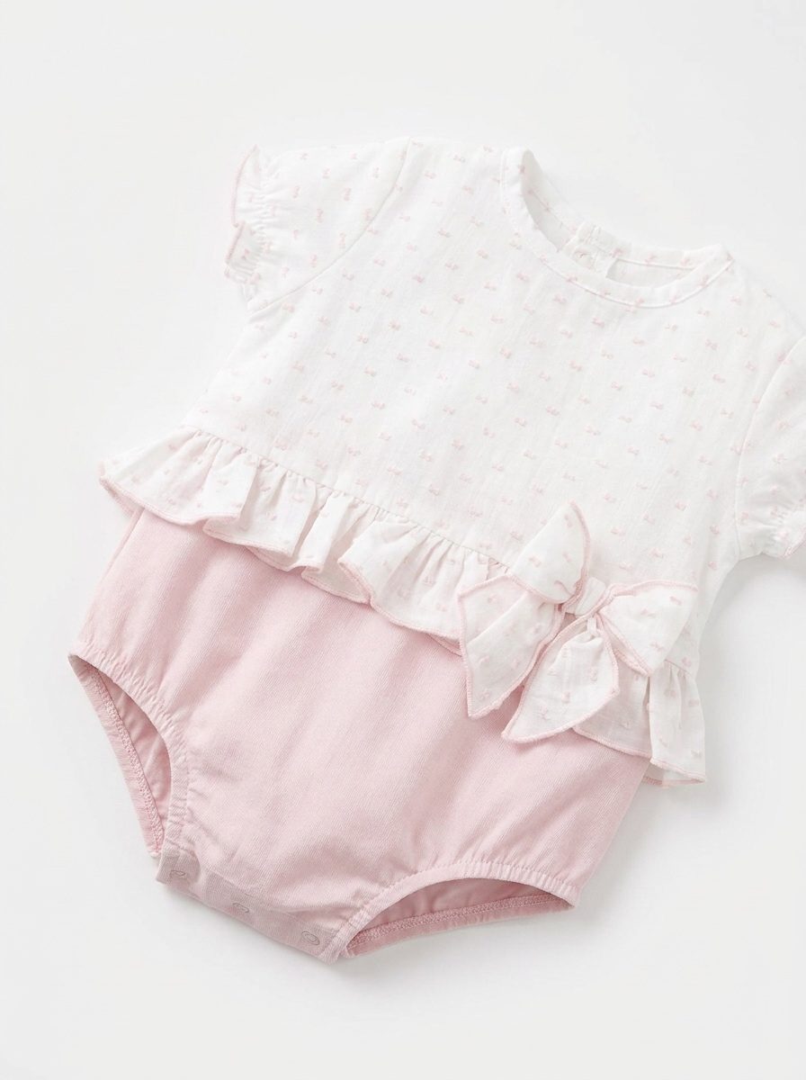 Bow Print Ruffle Romper, view 2
