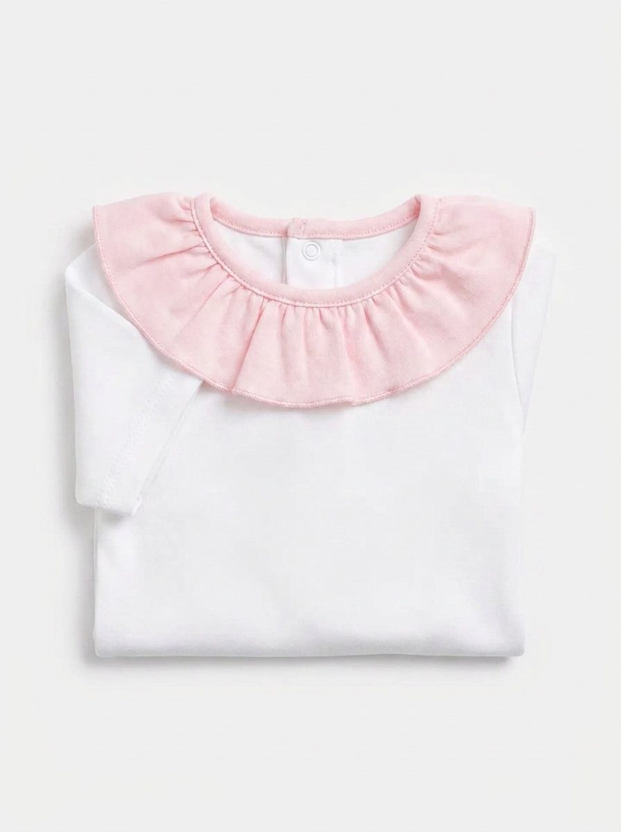 Pink Ruffle Collar Bodysuit